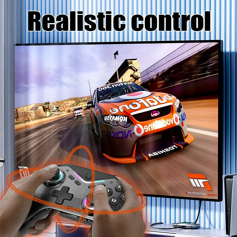 CM-619 Switch Game Controller Supports Ios/Android/Pc Dual Motor Wireless Controller with Dazzling Light