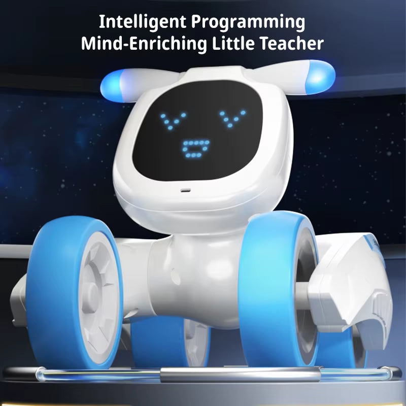Smart Robot Puppy Dog RC Robot Dance Interactive Pet Program Robot Voice Remote Control Dog Intelligent Emo Toys for Kids Gift