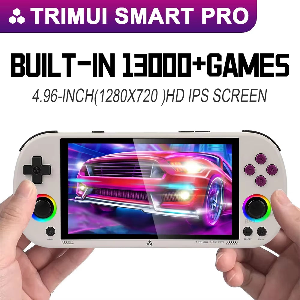 128G 256G Trimui Smart Pro Handheld Game Console 4.96''IPS Screen Linux System Joystick RGB Lighting Retro Video Game Player NEW