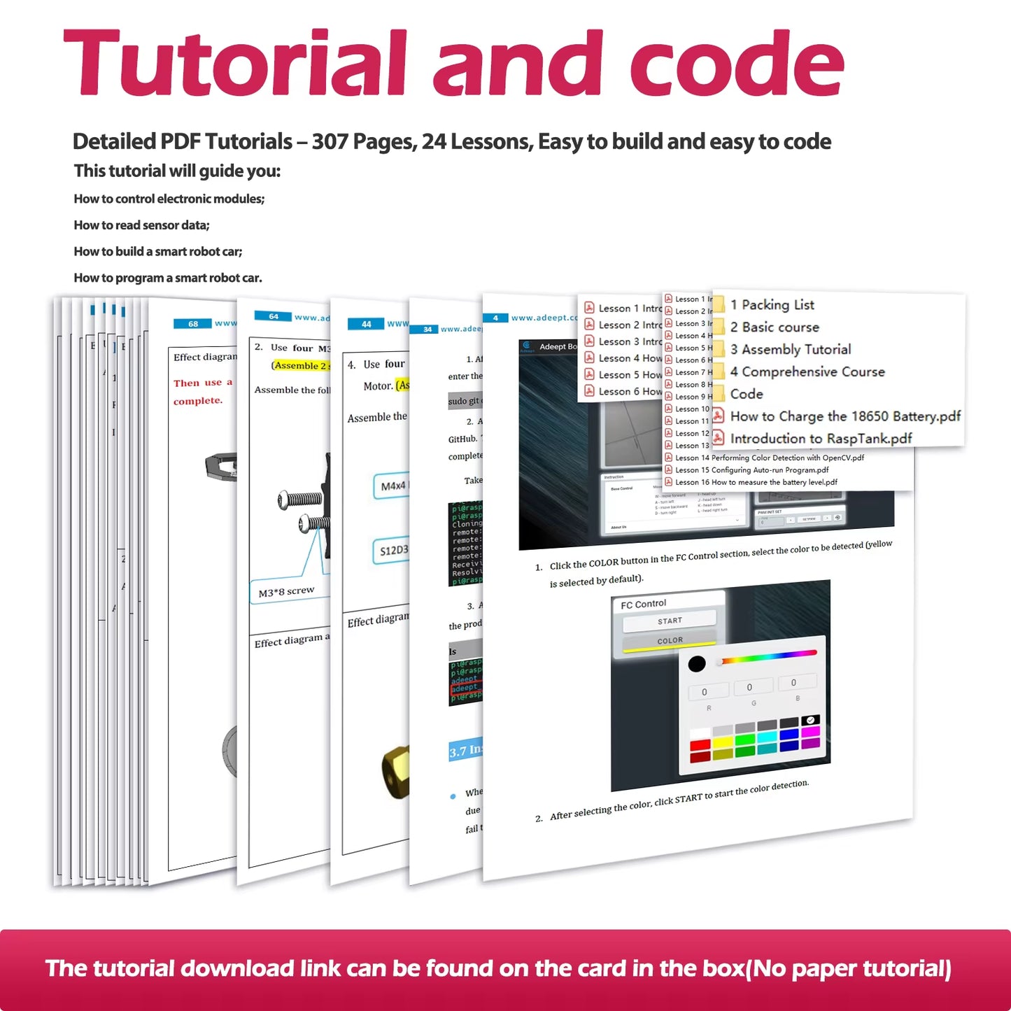 Rasptank Smart Robot Car Kit for Raspberry Pi 4/3B/3B+(Board Not Included)