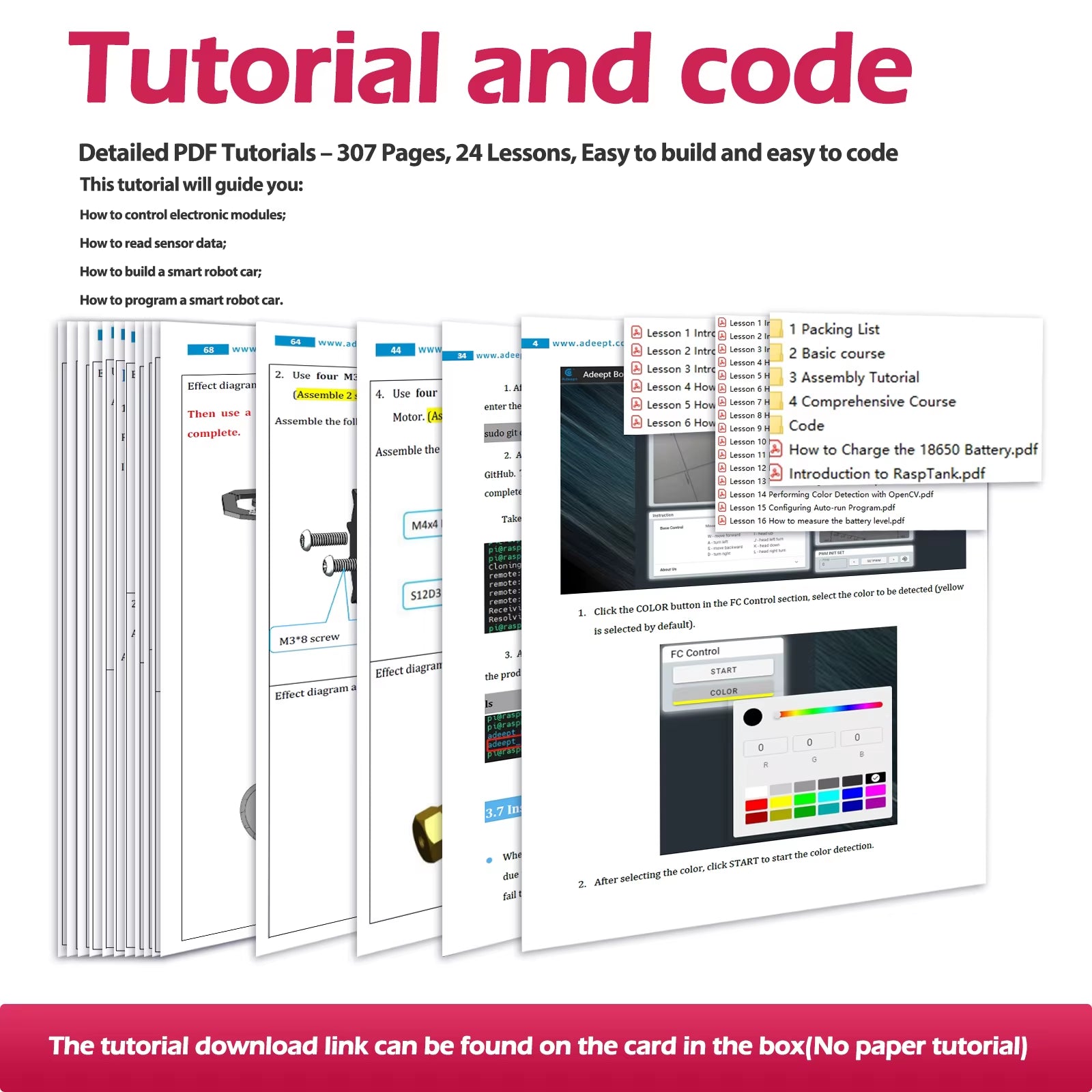 Rasptank Smart Robot Car Kit for Raspberry Pi 4/3B/3B+(Board Not Included)