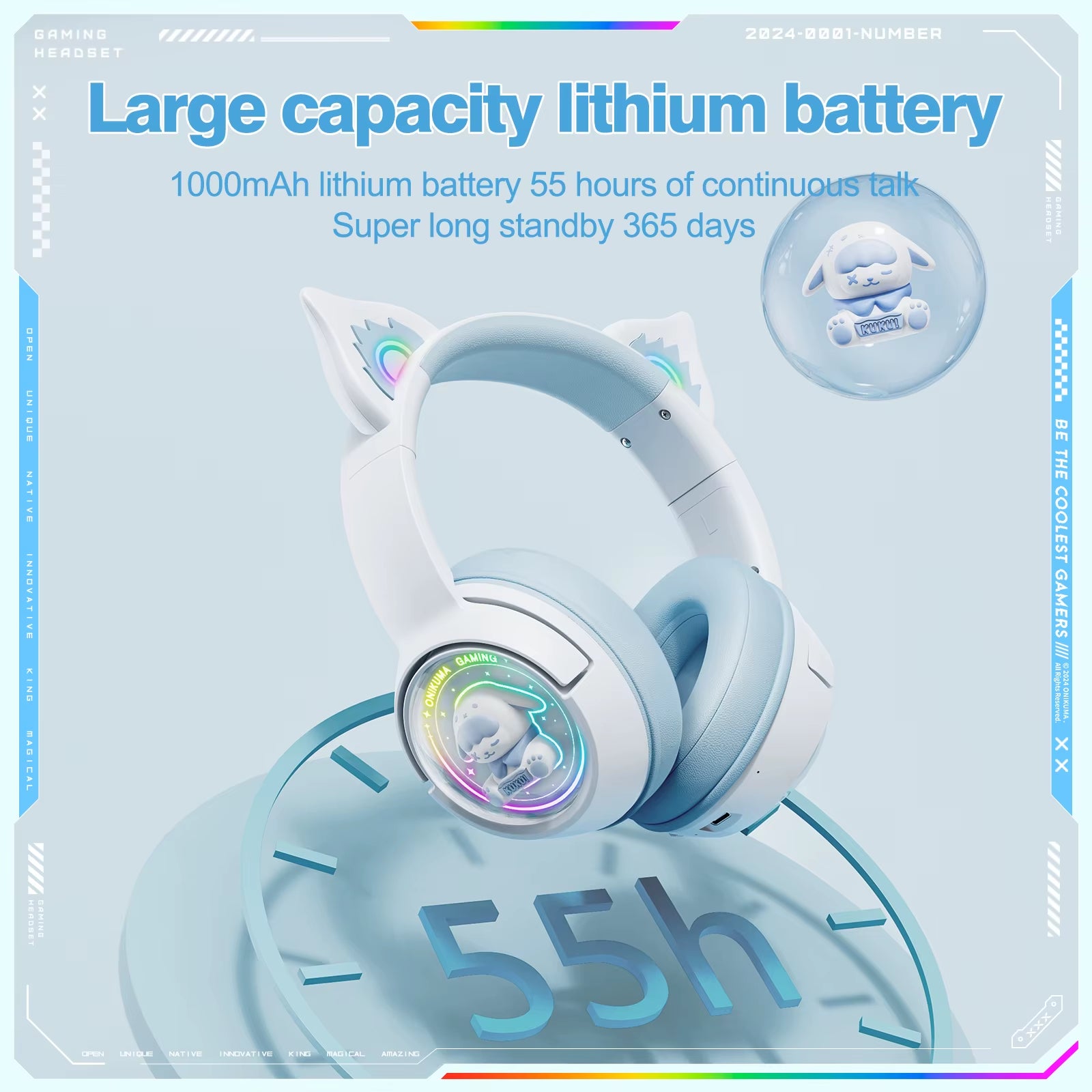 B5 Wireless Gaming Headphone with RGB Lighting HD Mic Headsets Stereo Gamer Computer Earphones Gaming Headset for PC PS5