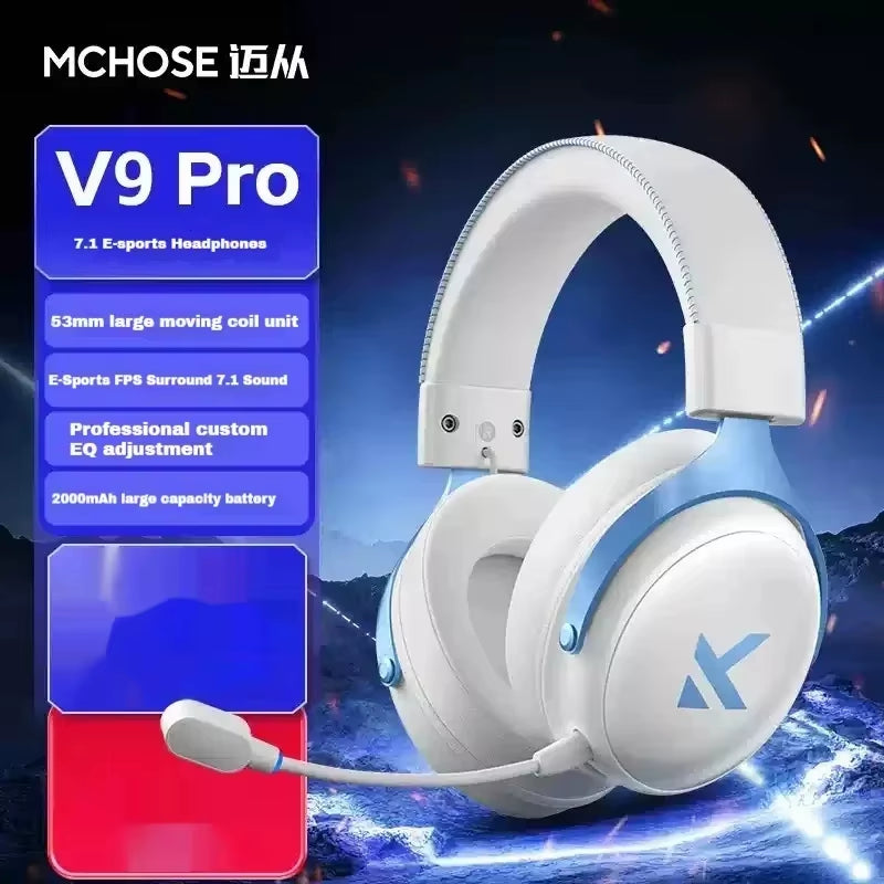 MCHOSE V9 Pro Music Gaming Headphones 3-Mode Wireless Noise Reduction Mic Custom Music Office Earphone E-Sport Pc Accessories