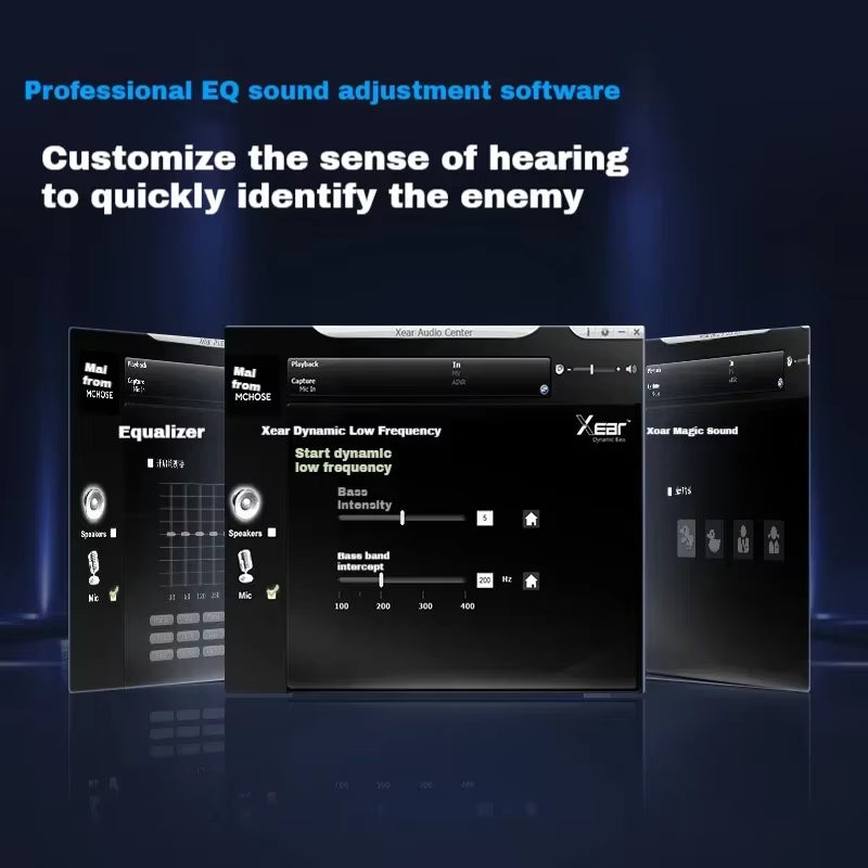 MCHOSE V9 Pro Music Gaming Headphones 3-Mode Wireless Noise Reduction Mic Custom Music Office Earphone E-Sport Pc Accessories