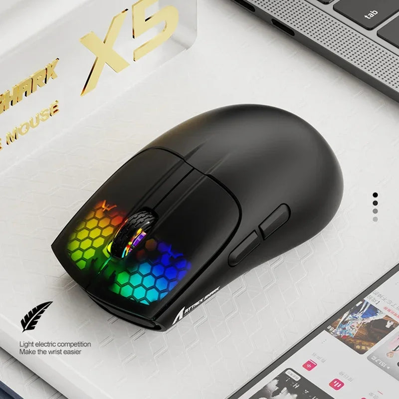 X5 Wreless Gaming Mouse,Bluetooth Tri-Mode,49G,Pixart Optical Sensor for Pc/Mac/Wins