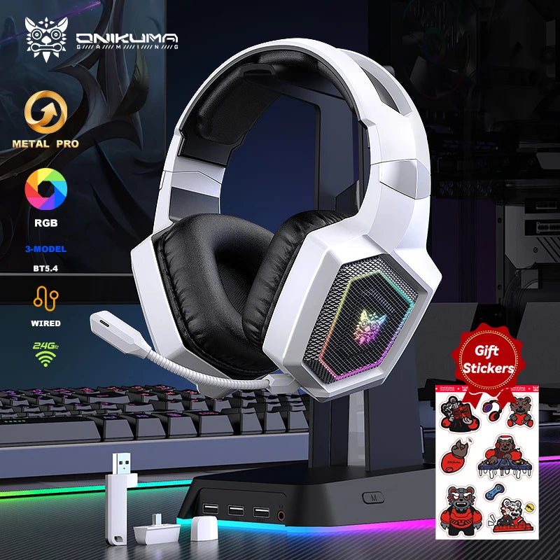 2.4Ghz Wireless Gaming Headset for PS5 PS4 PC Mac Noise Cancelling Earphone Headset Gaming Headphone with Micr RGB Light
