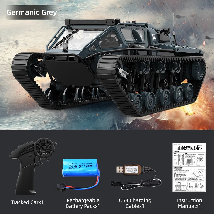 2.4G JJRC C8812 Full Scale Tracked RC Tank Remote Control Car with 360° Rotation Drift RC Model Off-Road Vehicle Children Gift