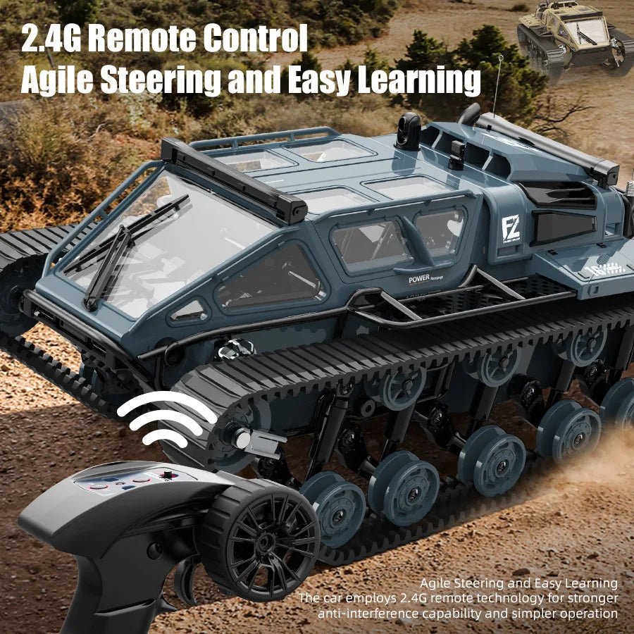 2.4G JJRC C8812 Full Scale Tracked RC Tank Remote Control Car with 360° Rotation Drift RC Model Off-Road Vehicle Children Gift