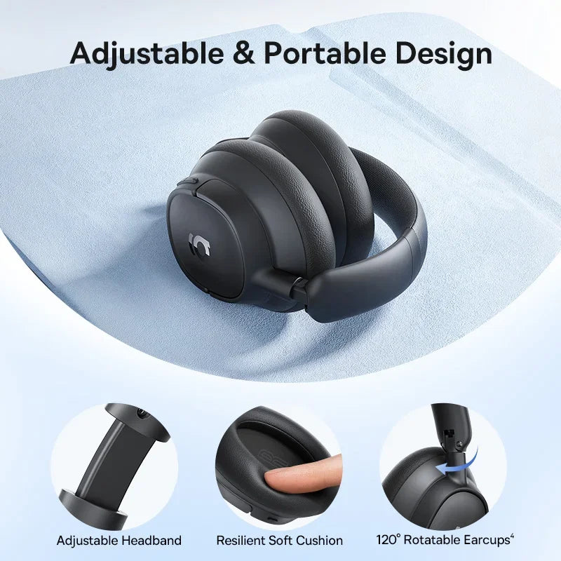 EH10 NC ANC Wireless Headphones 45Db Adaptive Hybrid Noise Cancelling Headsets Hi-Res LDAC Headphone Bluetooth 6.0 80Hrs