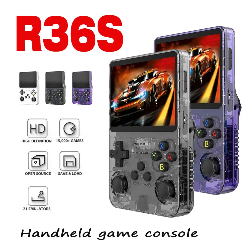 R36S New Retro Game Console 3.5-Inch Linux Open-Source System Portable Handheld Game Console with 128GB Large Memory