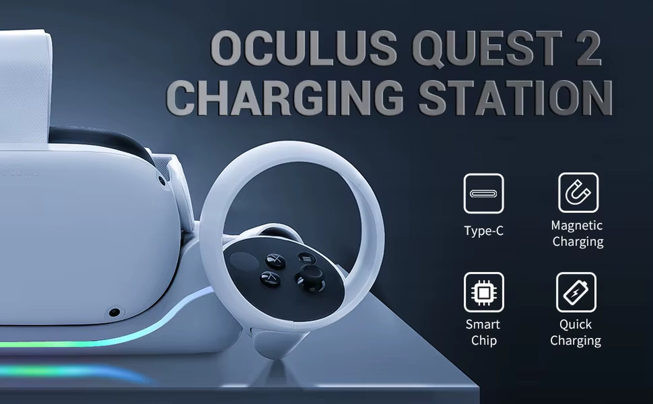 For Quest 2 Charging Base Fast Charging Quest 2 Rack Charging Station Wall-Mounted with LED Indicator Charging Port