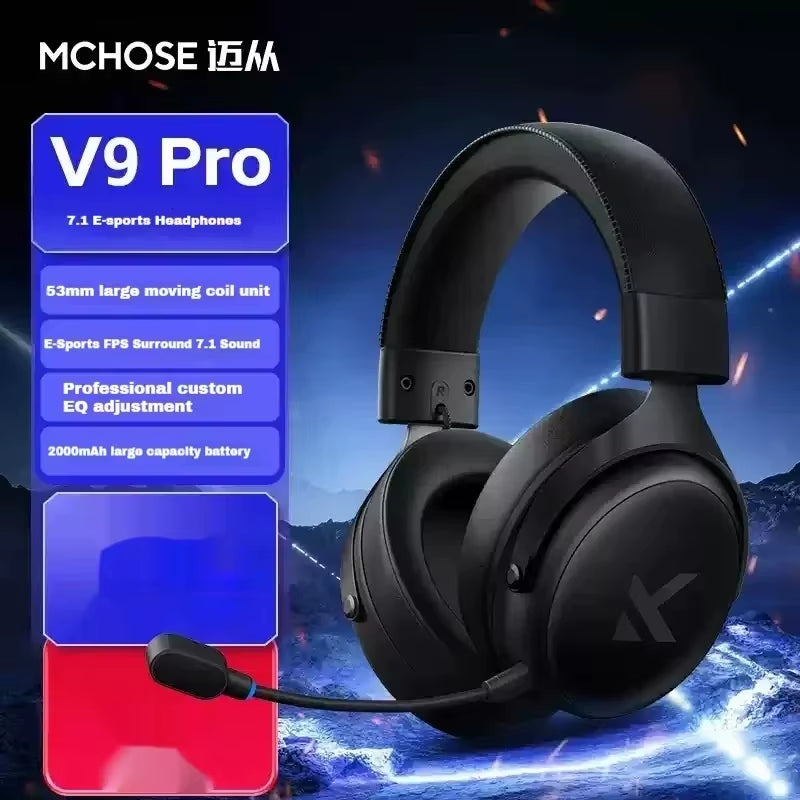 MCHOSE V9 Pro Music Gaming Headphones 3-Mode Wireless Noise Reduction Mic Custom Music Office Earphone E-Sport Pc Accessories