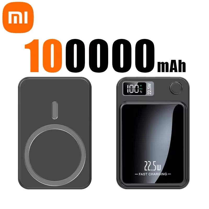Xiaomi Ccc 100000Mah Magnetic Power Bank – 2025 Ultra-High Capacity Wireless Charger for Magsafe & Multi-Device Compatibility