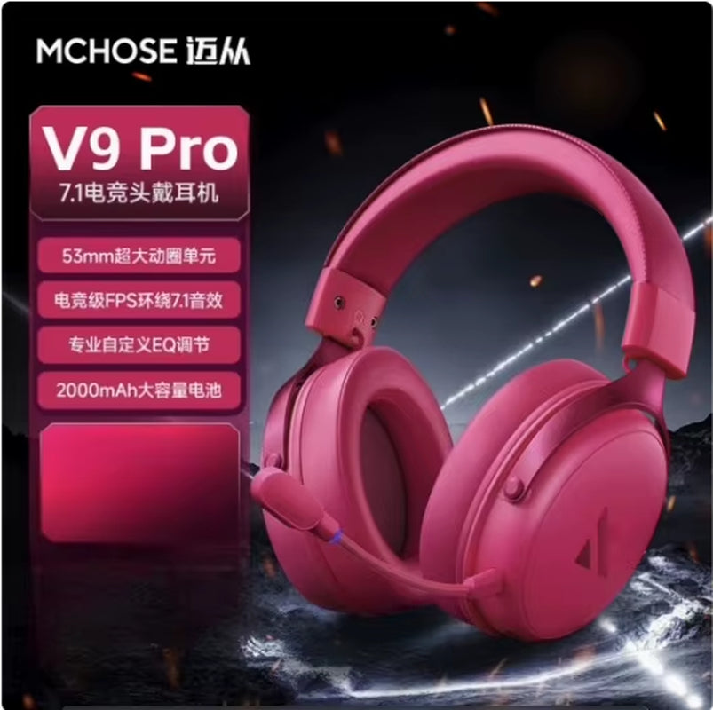 MCHOSE V9 Pro Music Gaming Headphones 3-Mode Wireless Noise Reduction Mic Custom Music Office Earphone E-Sport Pc Accessories