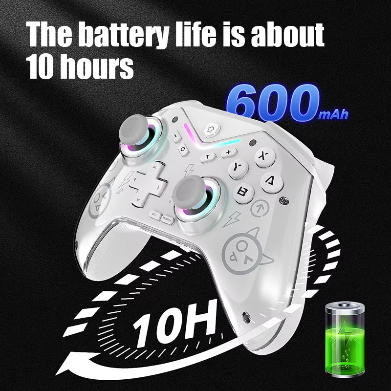 CM-619 Switch Game Controller Supports Ios/Android/Pc Dual Motor Wireless Controller with Dazzling Light