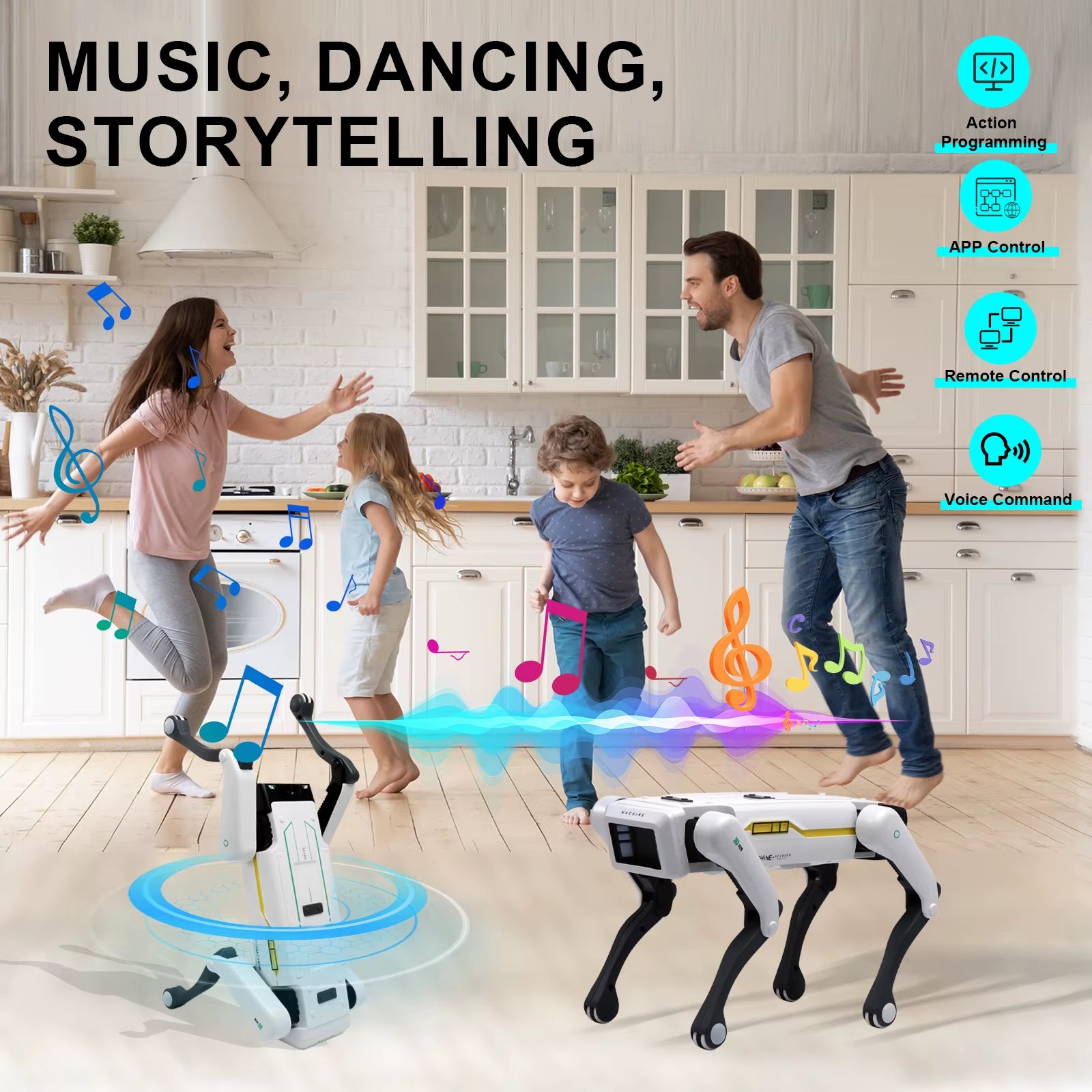 AI Simulation Robot Dog Intelligent Machine Dog Voice Command APP Control Programming Interactive Performs Acrobatics Robot Dog