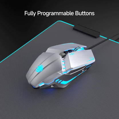 G9 Gaming Wired Sound Mechanical Mouse, Metal Base, LED, Portable Computer Peripheral Accessories, for Windows/Laptop