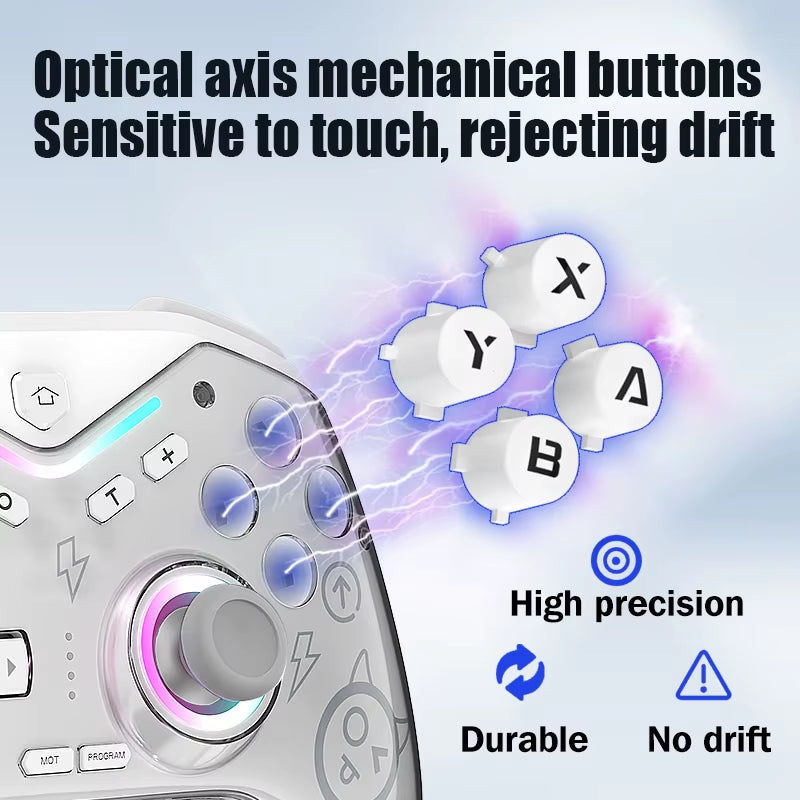 CM-619 Switch Game Controller Supports Ios/Android/Pc Dual Motor Wireless Controller with Dazzling Light