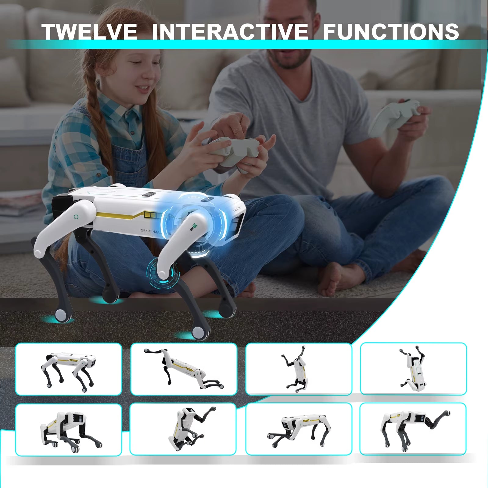 AI Simulation Robot Dog Intelligent Machine Dog Voice Command APP Control Programming Interactive Performs Acrobatics Robot Dog