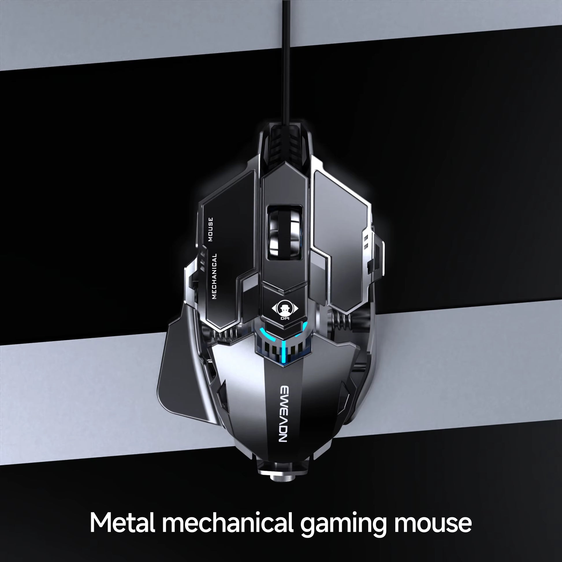 EWEADN Wired Gaming Mouse, Mechanical, Aluminum Base, Tail Length Adjustment, Ergonomic, Office & Gaming, Windows/Laptop, Gamers