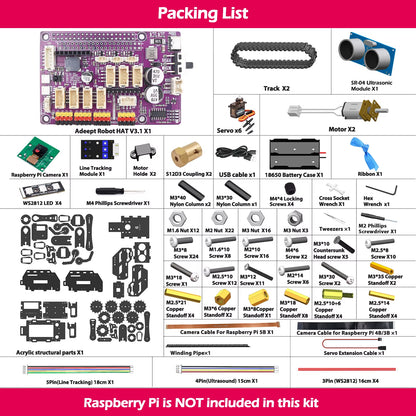 Rasptank Smart Robot Car Kit for Raspberry Pi 4/3B/3B+(Board Not Included)