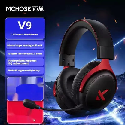 MCHOSE V9 Pro Music Gaming Headphones 3-Mode Wireless Noise Reduction Mic Custom Music Office Earphone E-Sport Pc Accessories