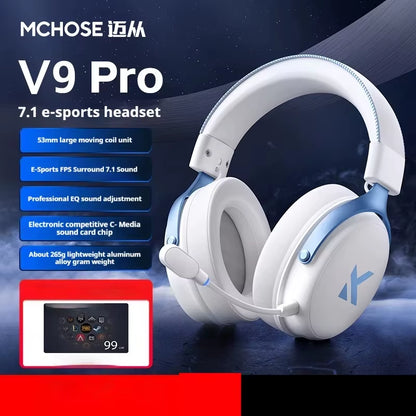 MCHOSE V9 Pro Wireless Bluetooth Headset with Three Mode Microphone Noise Reduction Dynamic Sound Low Delay Office and Gaming