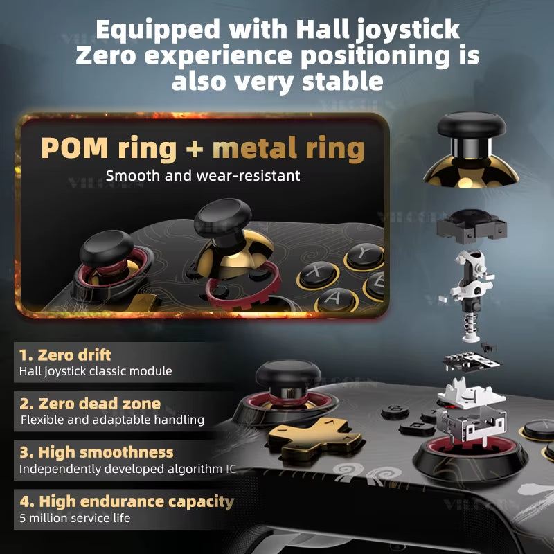 Z03DP Black Myth Wukong Gamepad 800Hz Wireless Dual Vibration Gaming Controller 6-Axis for Switch/Ios/Android/Pc Hall Joystick