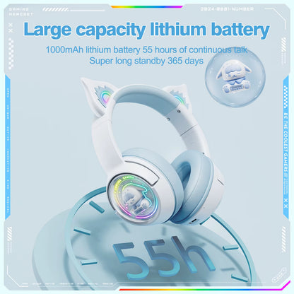 B5 Wireless Gaming Headphone with RGB Lighting HD Mic Headsets Stereo Gamer Computer Earphones Gaming Headset for PC PS5