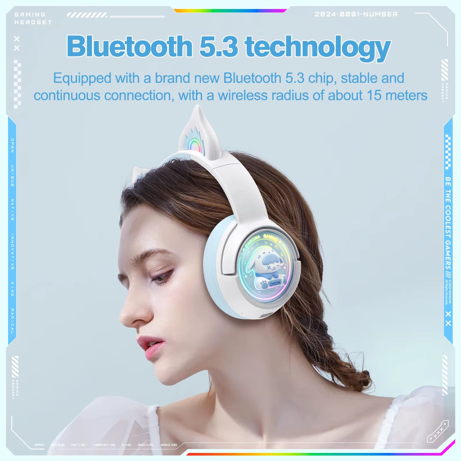 B5 Wireless Gaming Headphone with RGB Lighting HD Mic Headsets Stereo Gamer Computer Earphones Gaming Headset for PC PS5