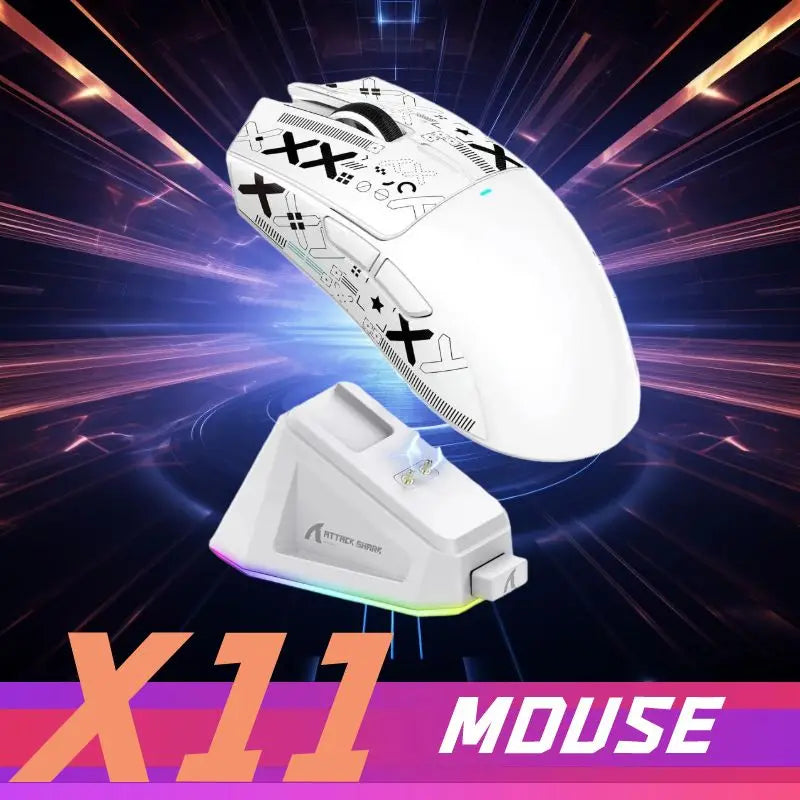 X11 Pixart PAW3311 Three Mode Wireless Gamer Mouse Charging Dock Gaming Sensor, BT/2.4G Wireless Mouse