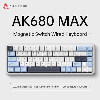 AK680 MAX Magnetic Switch Mechanical Keyboard 60% Rapid Trigger 0.01Mm 8K/1K Return 68 Keys Wired/Wireless Gaming Keybaord