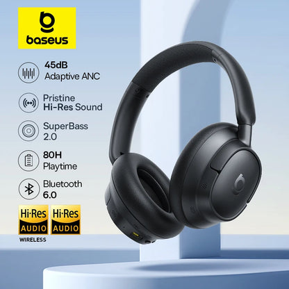 EH10 NC ANC Wireless Headphones 45Db Adaptive Hybrid Noise Cancelling Headsets Hi-Res LDAC Headphone Bluetooth 6.0 80Hrs