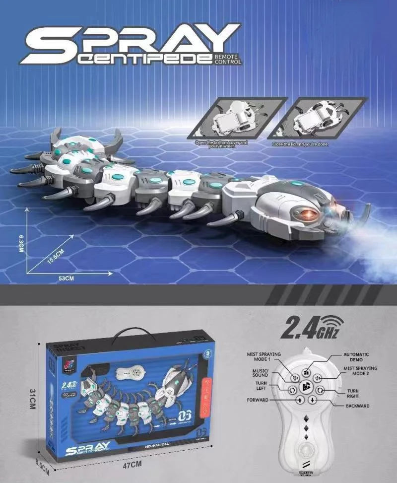 RC Spider Robot Remote Control Spider Toys with Spray/Light/Music Gifts for 6 -12 Year Old Boys Halloween Easter Toys for Kids