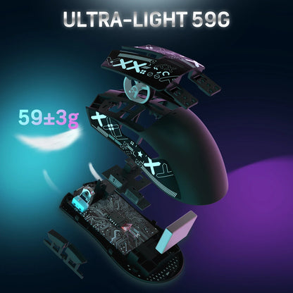 X11 Pixart PAW3311 Three Mode Wireless Gamer Mouse Charging Dock Gaming Sensor, BT/2.4G Wireless Mouse