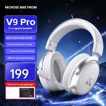 MCHOSE V9 Pro Wireless Bluetooth Headset with Three Mode Microphone Noise Reduction Dynamic Sound Low Delay Office and Gaming