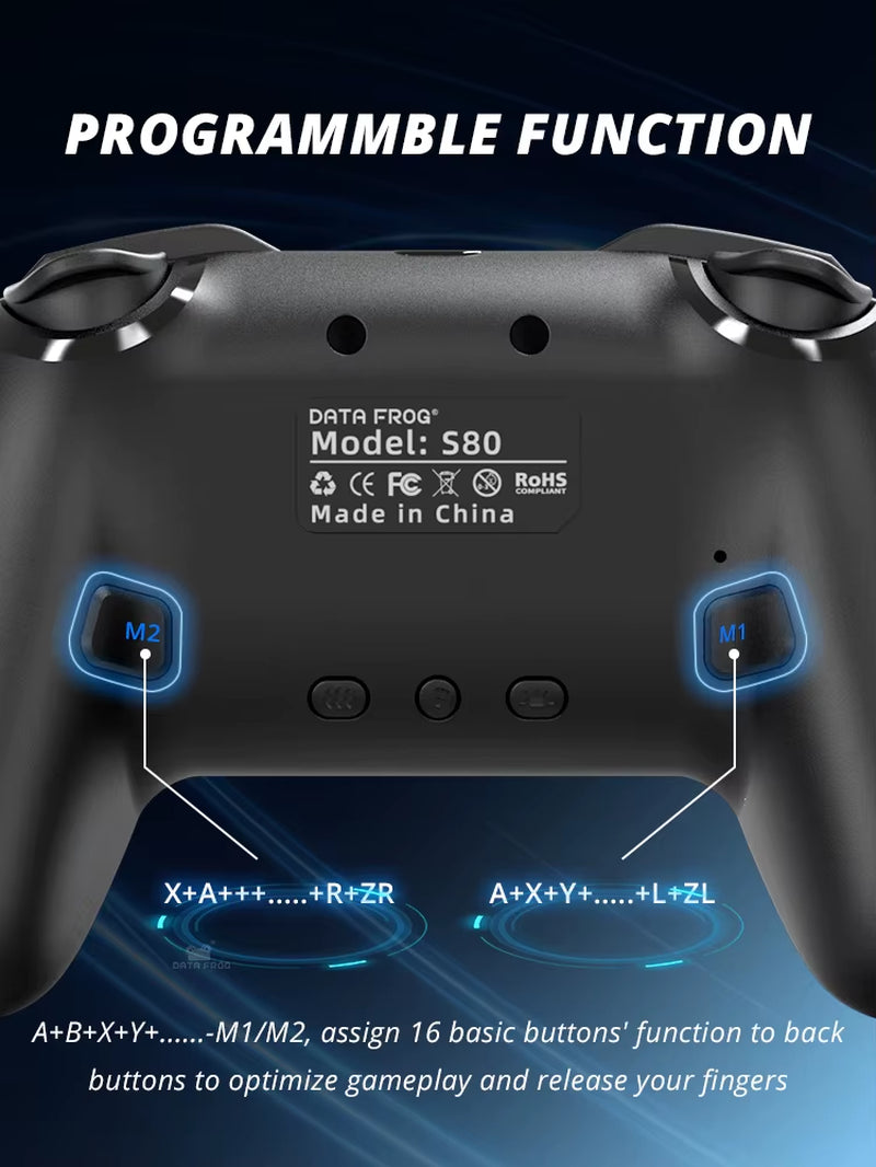 Wireless Switch Pro Controller for Switch/Switch OLED Programmable Joystick for PC Gamepad for Switch Lite Controller