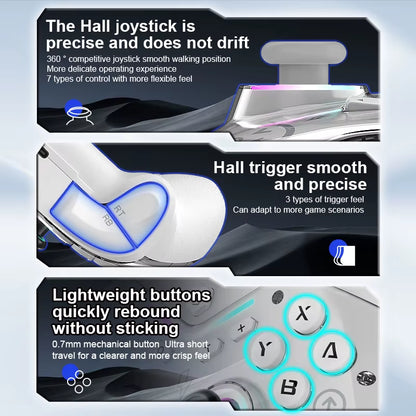 CM-619 Switch Game Controller Supports Ios/Android/Pc Dual Motor Wireless Controller with Dazzling Light