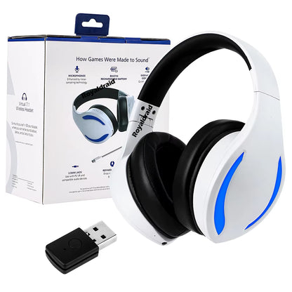 For PS5 Wireless Game Headset with Mic 2.4G Bluetooth-Compatible Headphone USB 3.5Mm Wired 3 Modes for Ps4/Switch/Mac/Pc/Lapto